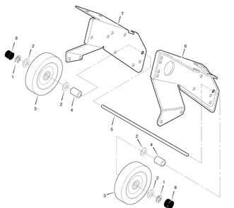 Wheel Group (1740273) Diagram and Parts List for 621502X37NA-521SSE 2006 Briggs and Stratton Snow Blower